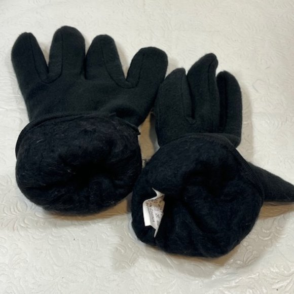 Black Soft Fleece Elastic Gloves USA Flag Large - Picture 9 of 12